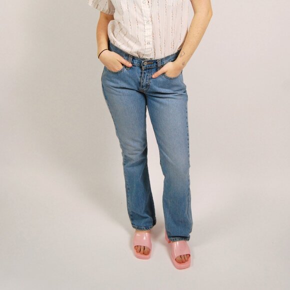 Y2K Levis Jeans (31) vintage blue bootcut women bootcut light 10 stretch slim - Picture 1 of 8